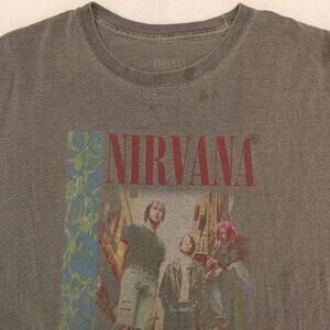 Nirvana Band Casual Crew Neck Graphic T-Shirt Adult Mens Size Large L Gray